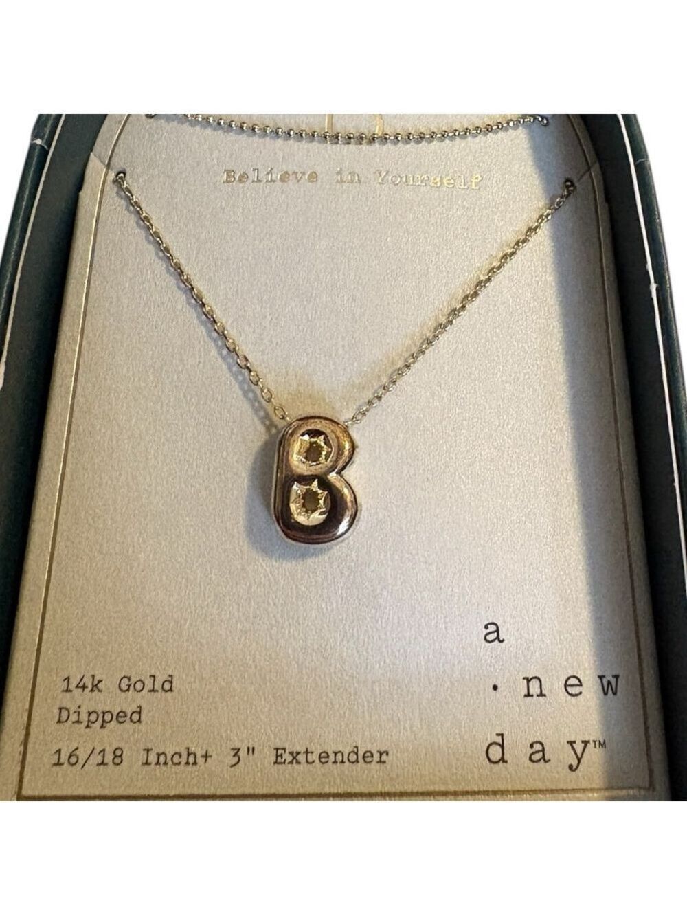 A New Day Gold 14K Dipped Initial B Necklace One Size